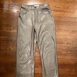 Abercrombie & Fitch Vegan Leather 90's Straight Leg Ultra High Rise